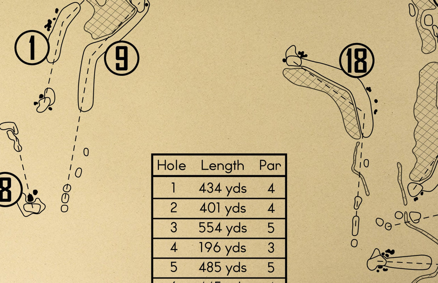 TPC Southwind Golf Course Outline (Print)
