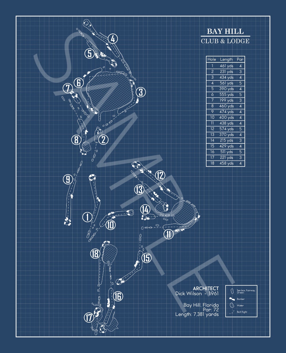 Bay Hill Club & Lodge Blueprint (Print)