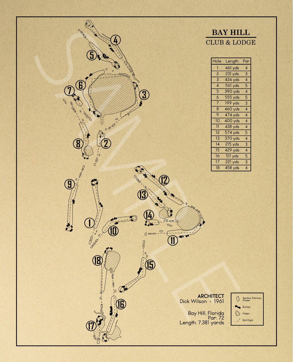 Bay Hill Club & Lodge Outline (Print)