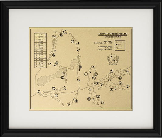 Lincolnshire Fields Country Club Outline (Print)