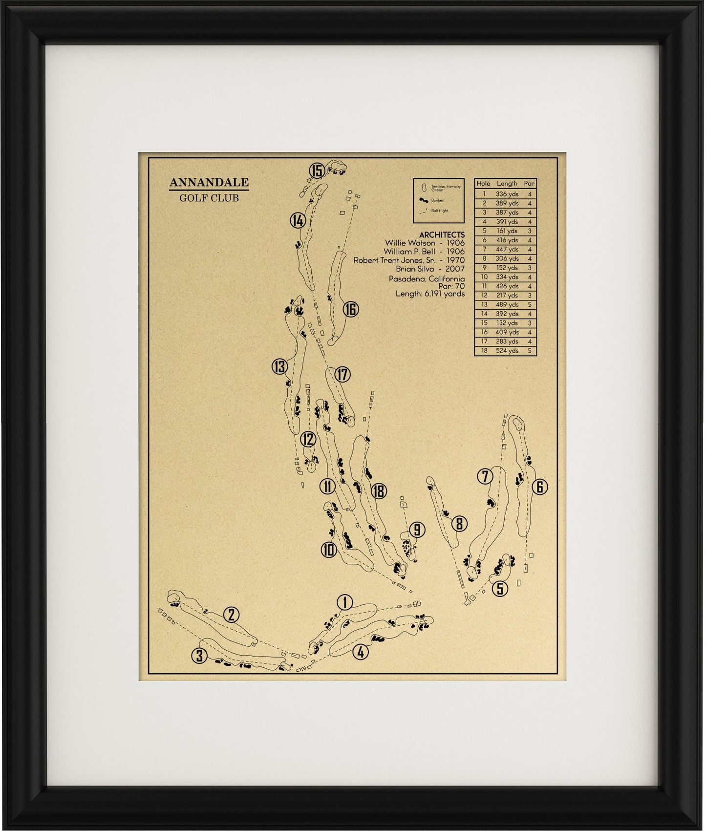 Annandale Golf Club Outline (Print)