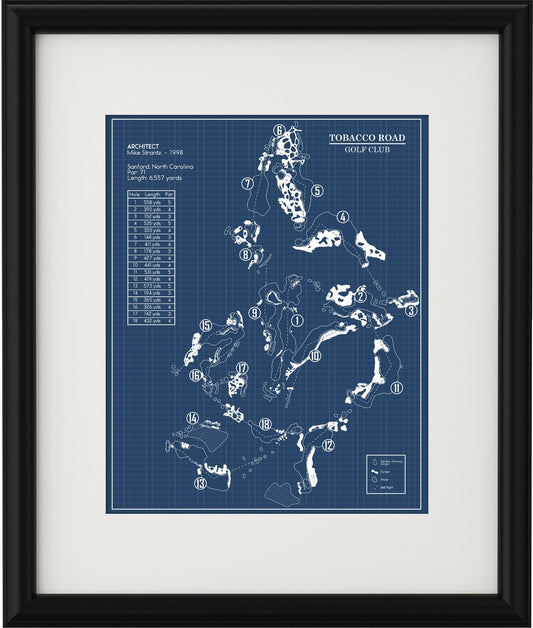 Tobacco Road Golf Club Blueprint (Print)