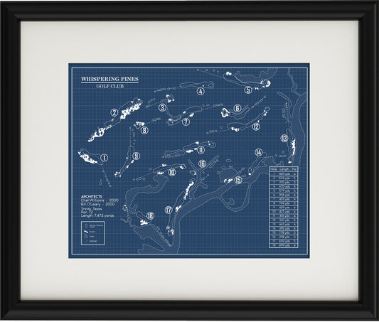 Whispering Pines Golf Club Blueprint (Print)