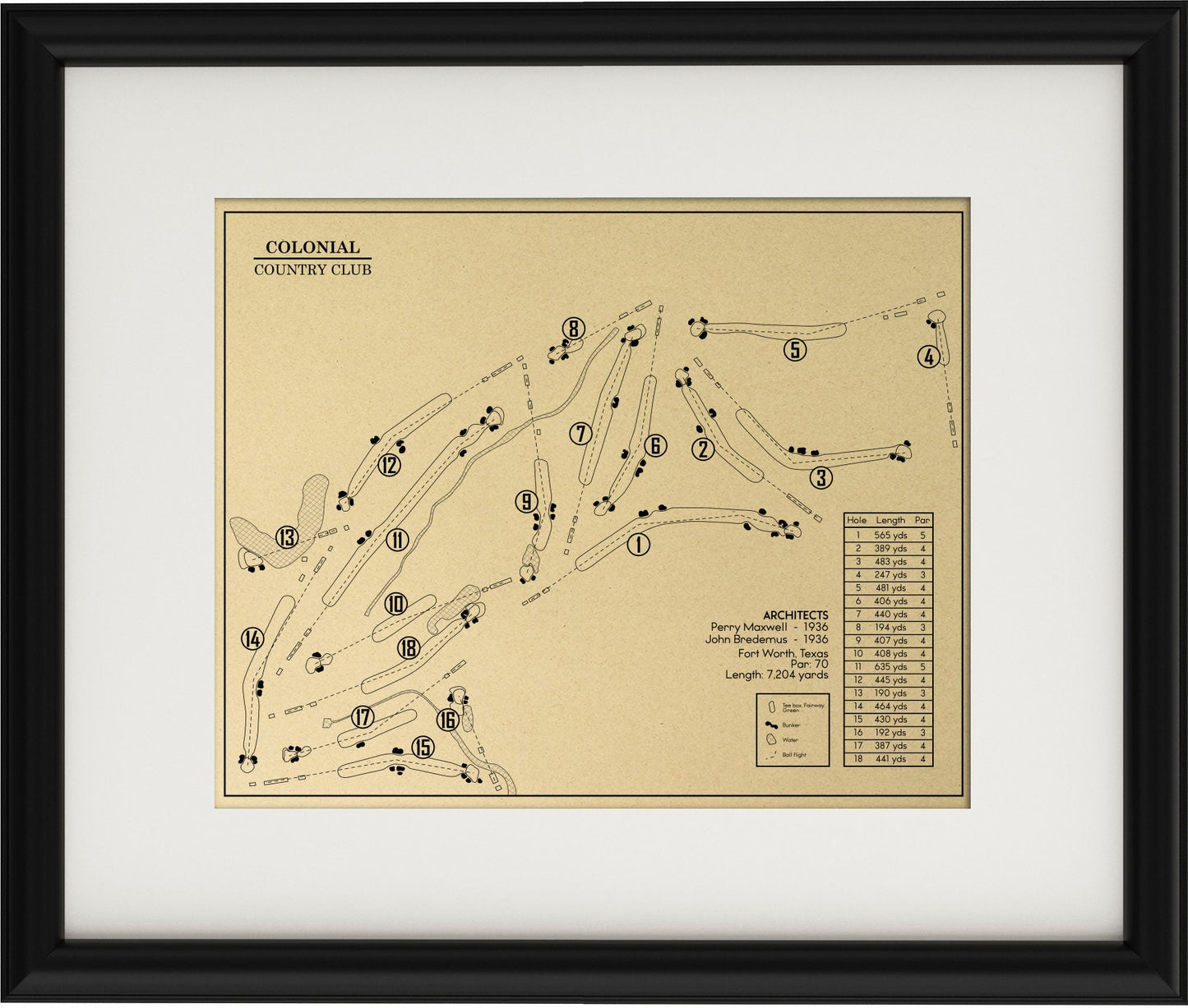 Colonial Country Club Outline (Print)