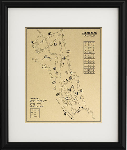 Cedar Brae Golf Club Outline (Print)