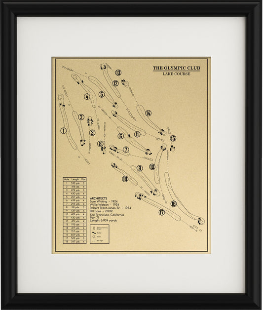 The Olympic Club Lake Course Outline (Print)