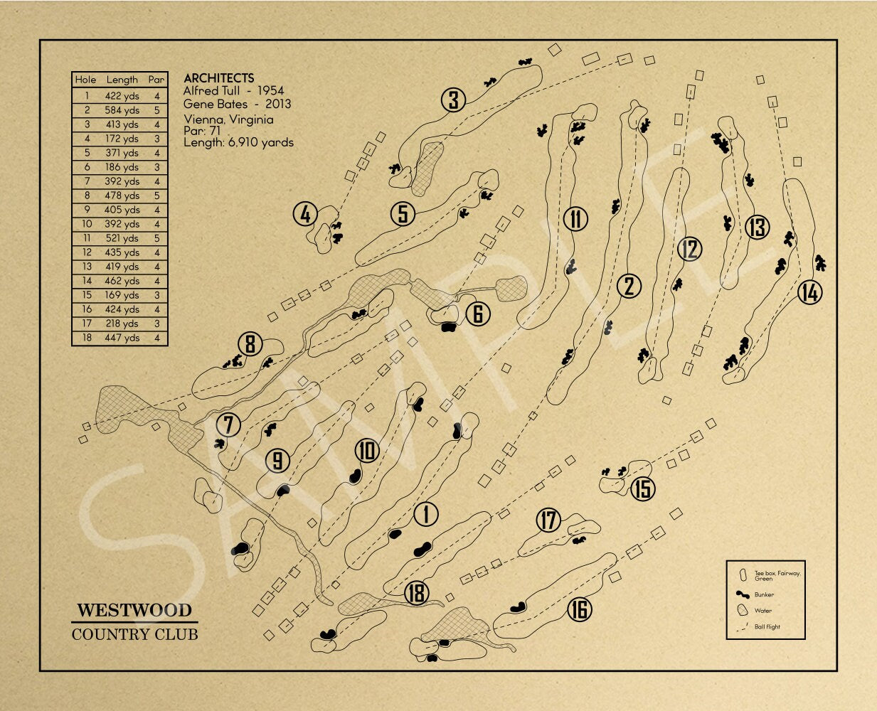 Westwood Country Club Outline (Print)
