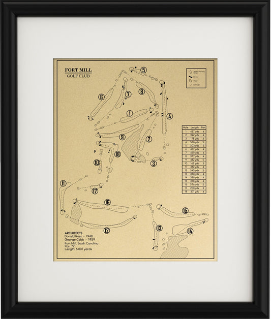 Fort Mill Golf Club Outline (Print)