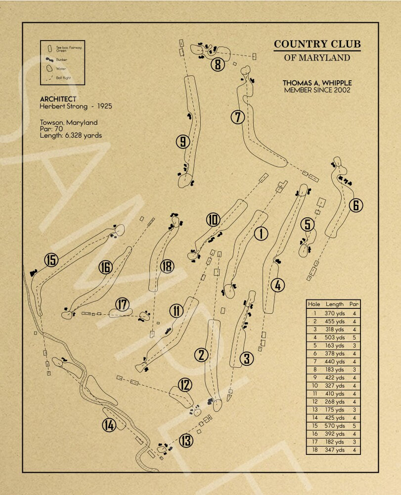 Country Club of Maryland Outline (Print)