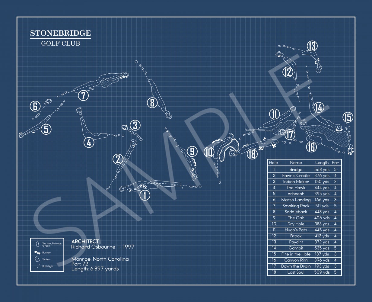 Stonebridge Golf Club Blueprint (Print)