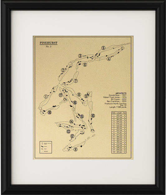 Pinehurst No. 2 Golf Course Outline (Print)