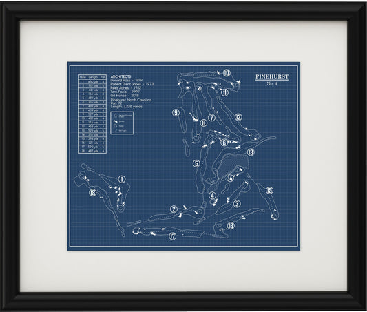 Pinehurst No. 4 Golf Course Blueprint (Print)