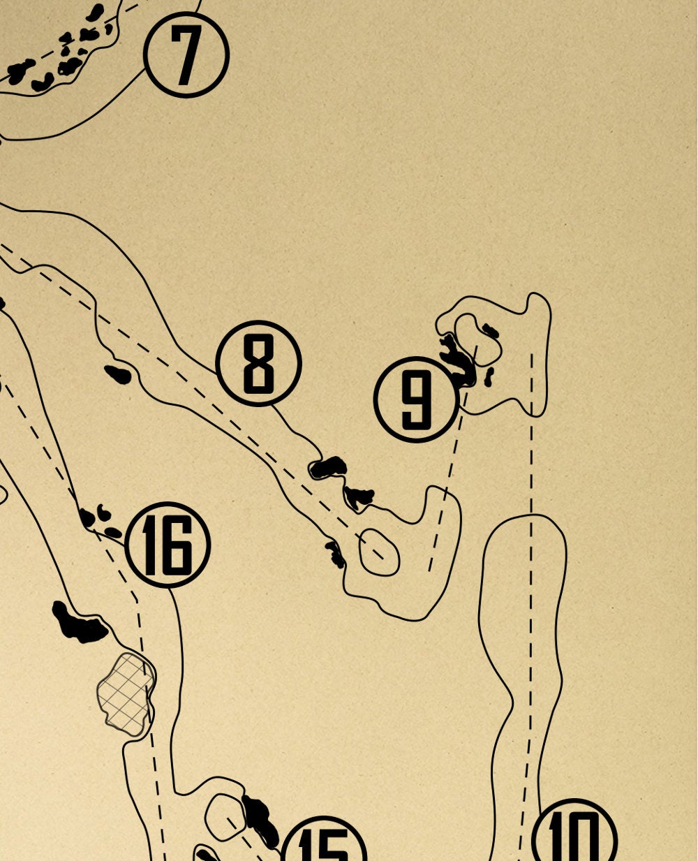 Pinehurst No. 2 Golf Course Outline (Print)