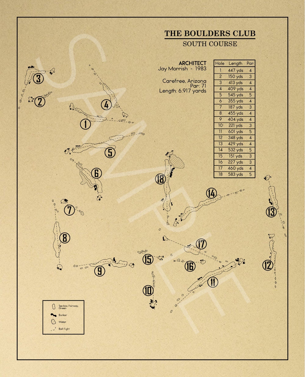 The Boulders Club South Course Outline (Print)