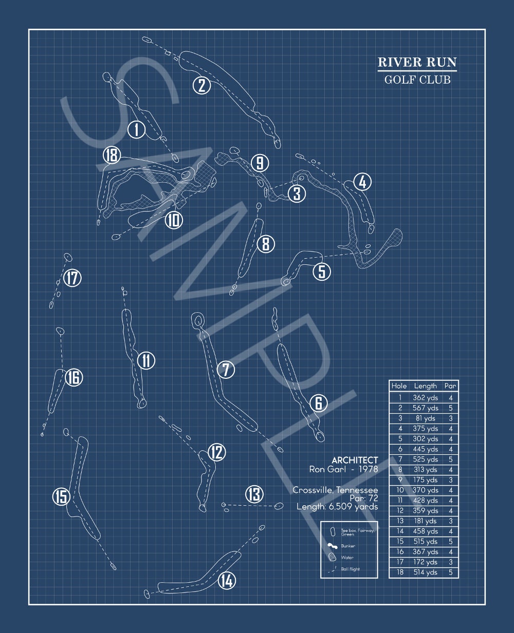 River Run Golf Club Blueprint (Print)