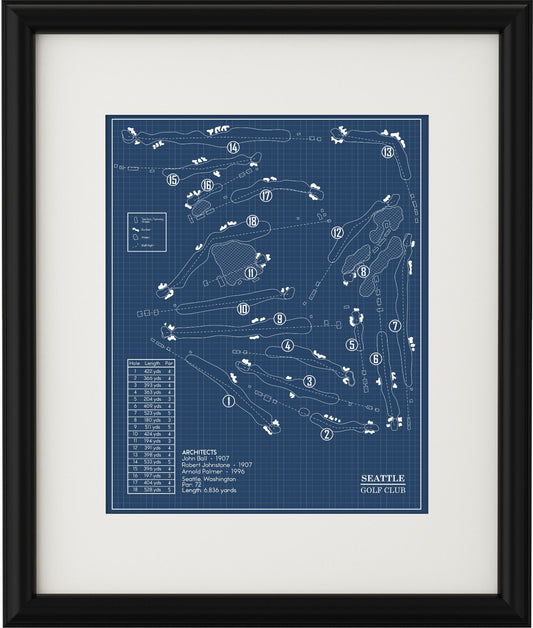 Seattle Golf Club Blueprint (Print)