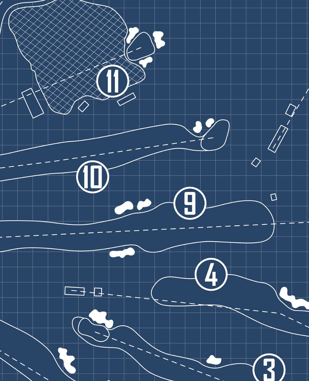 Seattle Golf Club Blueprint (Print)