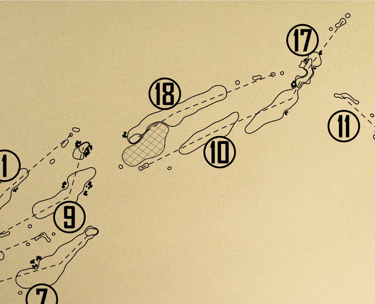 Superstition Mountain Lost Gold Golf Course Outline (Print)