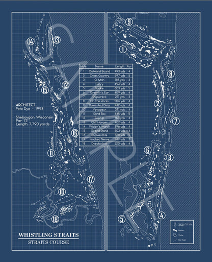 Whistling Straits - Straits Course Blueprint (Print)