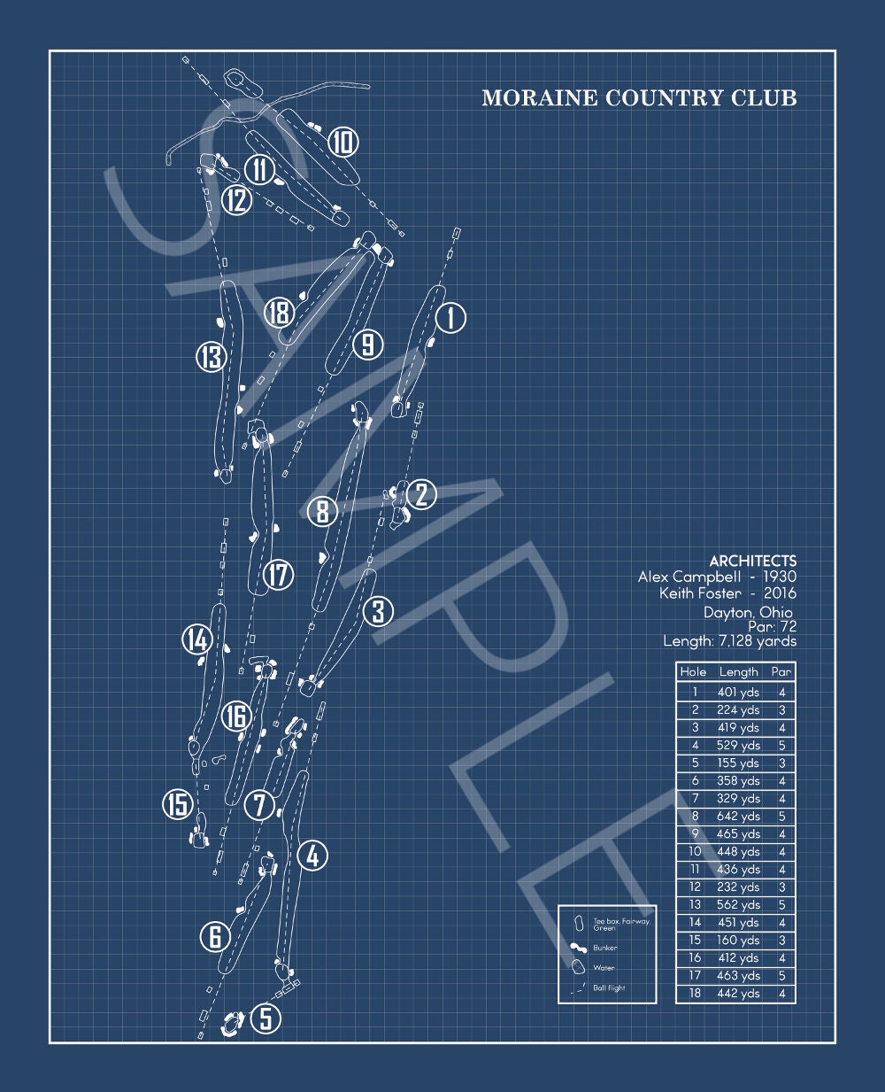 Moraine Country Club Blueprint (Print)