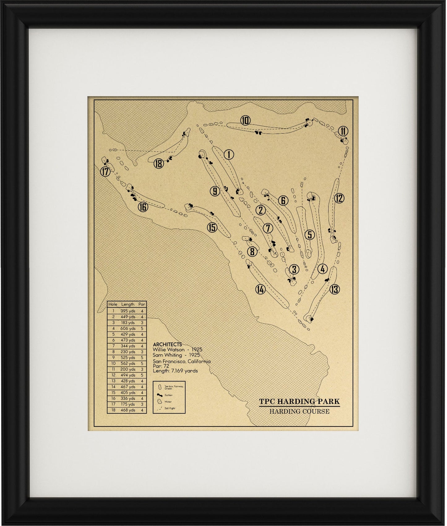 TPC Harding Park Harding Course Outline (Print) GolfBlueprints TPC Harding Park Harding Course Outline (Print) GolfBlueprints