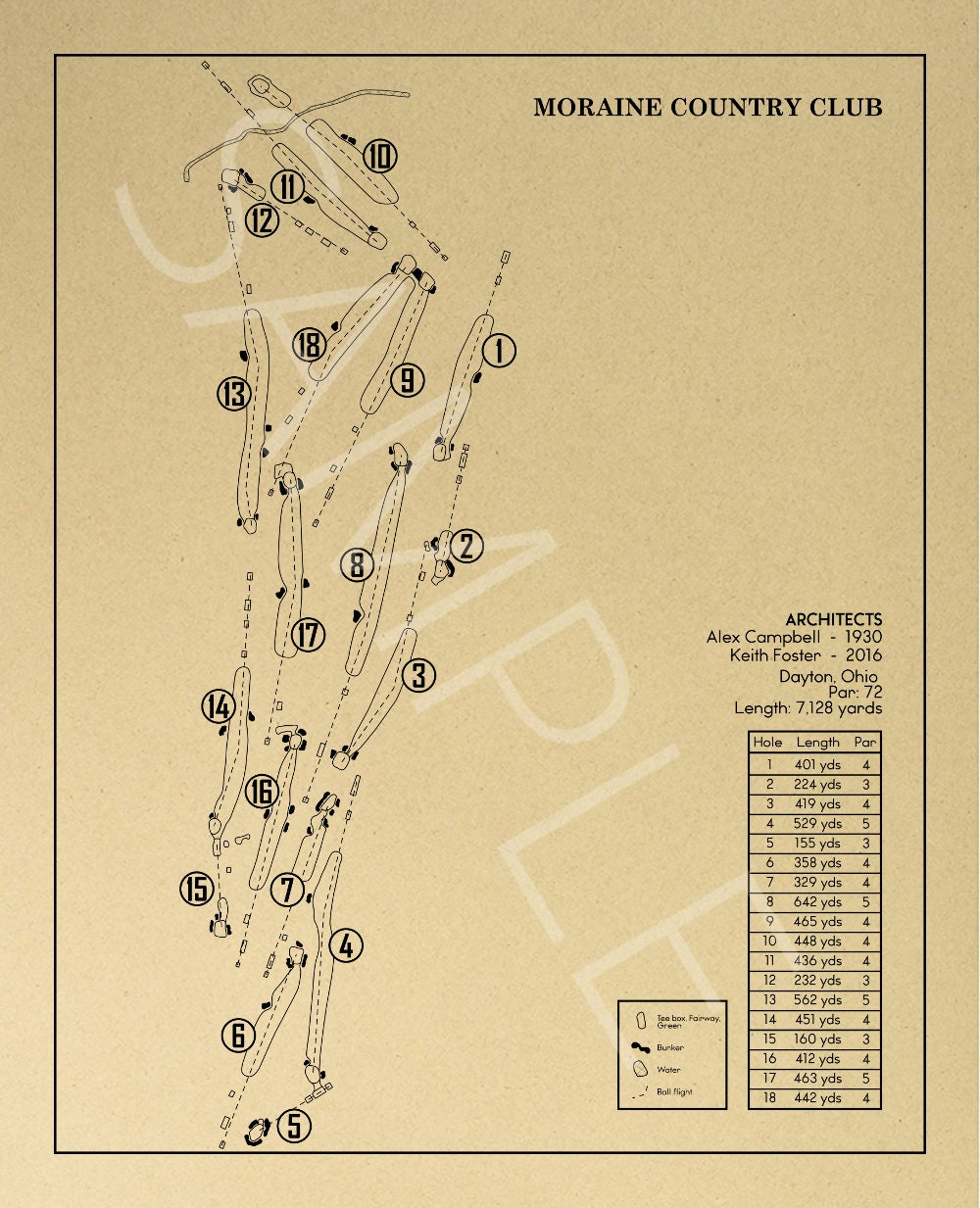 Moraine Country Club Outline (Print)