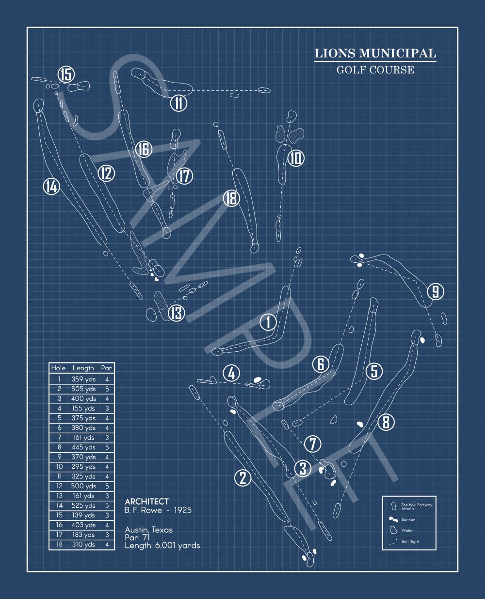 Lions Municipal Golf Course Blueprint (Print)