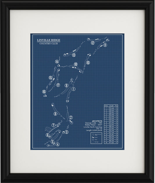 Linville Ridge Country Club Blueprint (Print)