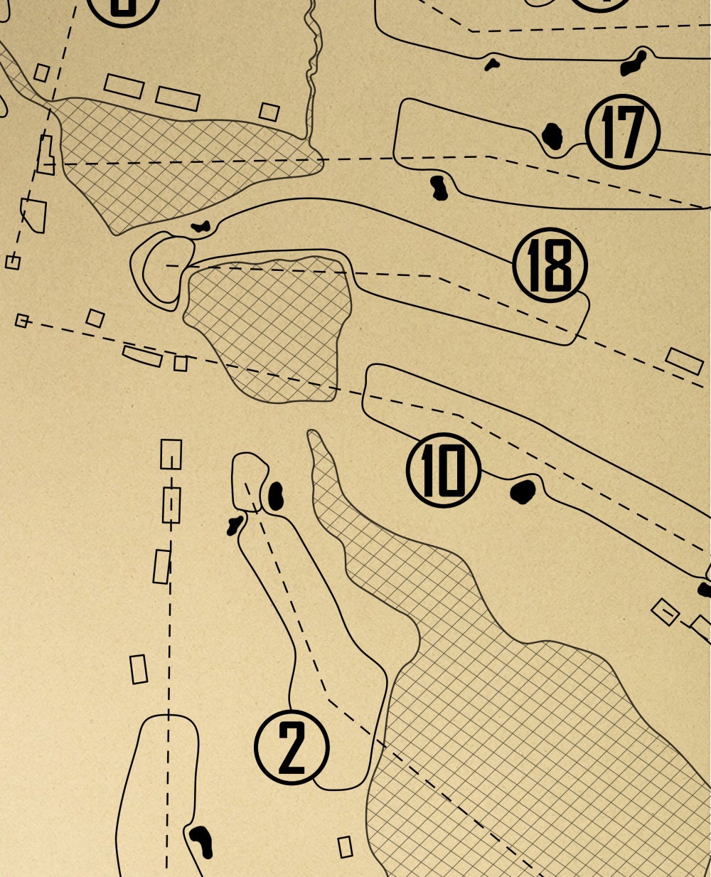 Carolina Golf Club Outline (Print)