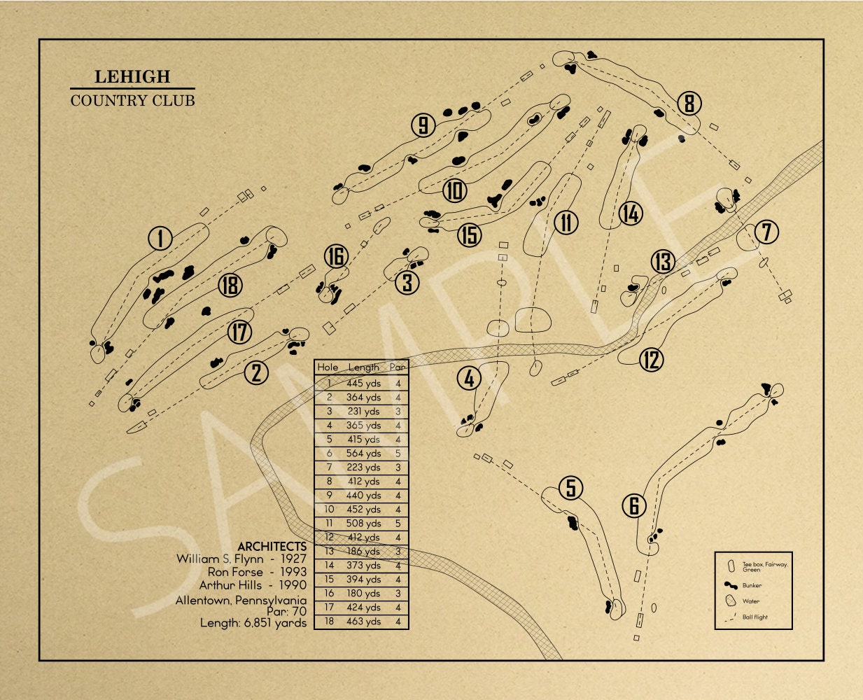 Lehigh Country Club Outline (Print)