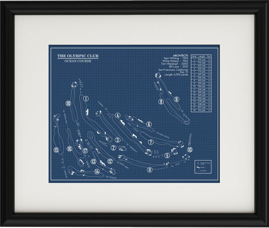 The Olympic Club Ocean Course Blueprint (Print)