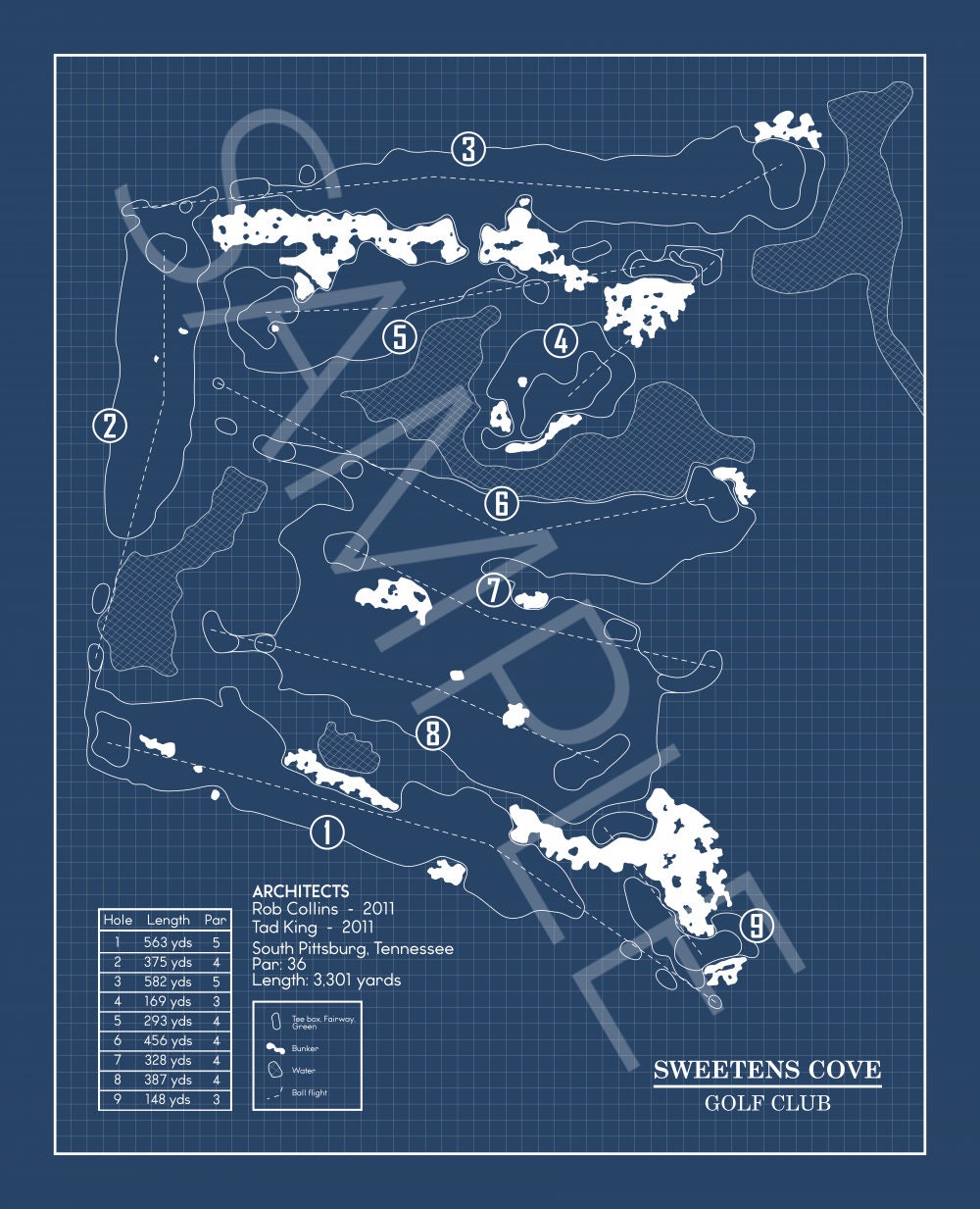 Sweetens Cove Golf Club Blueprint (Print)