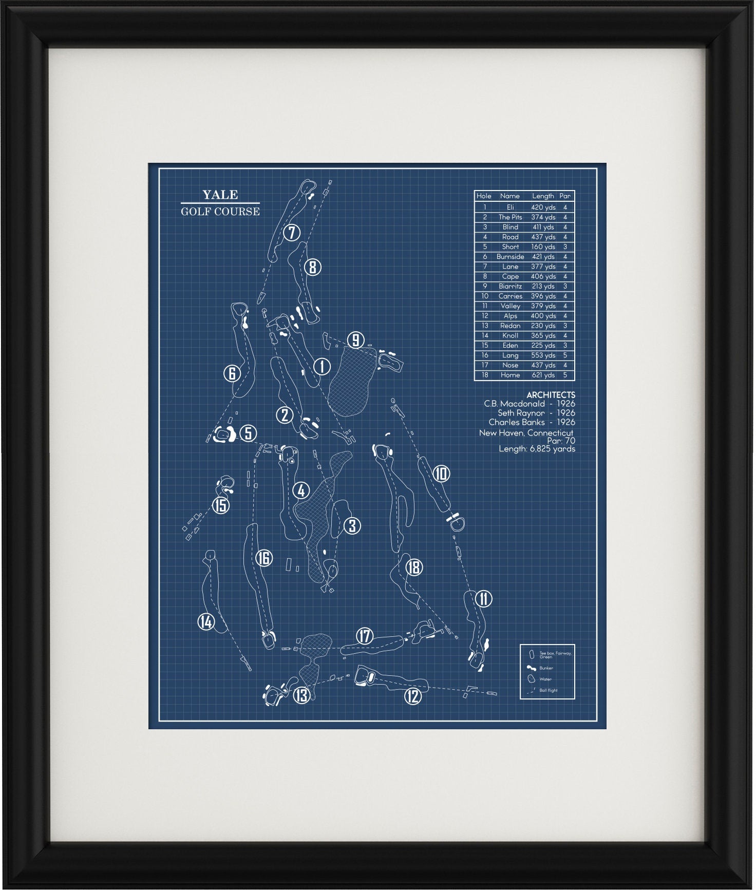 Yale Golf Course Blueprint (Print) – GolfBlueprints