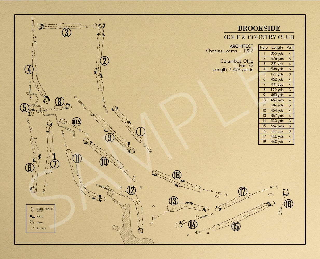 Brookside Golf & Country Club Outline (Print)