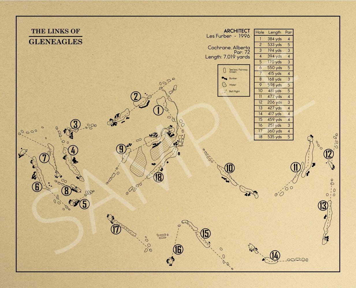 The Links of GlenEagles Outline (Print)