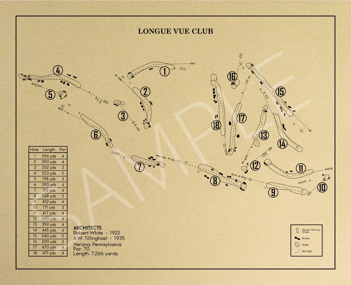 Longue Vue Club Outline (Print)