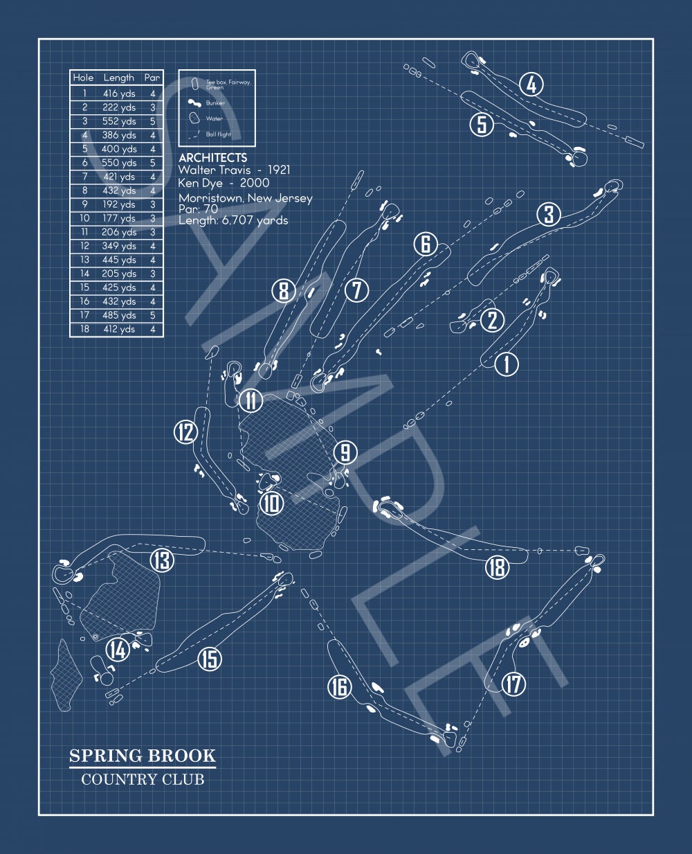 Spring Brook Country Club Blueprint (Print)