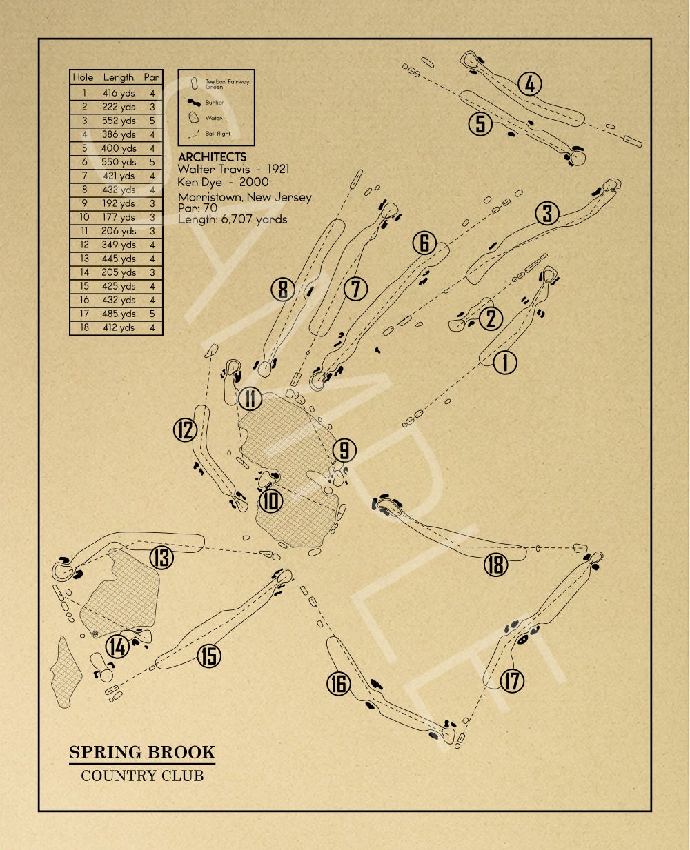 Spring Brook Country Club Outline (Print)