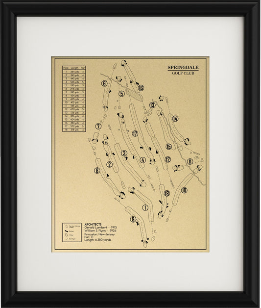 Springdale Golf Club Outline (Print)