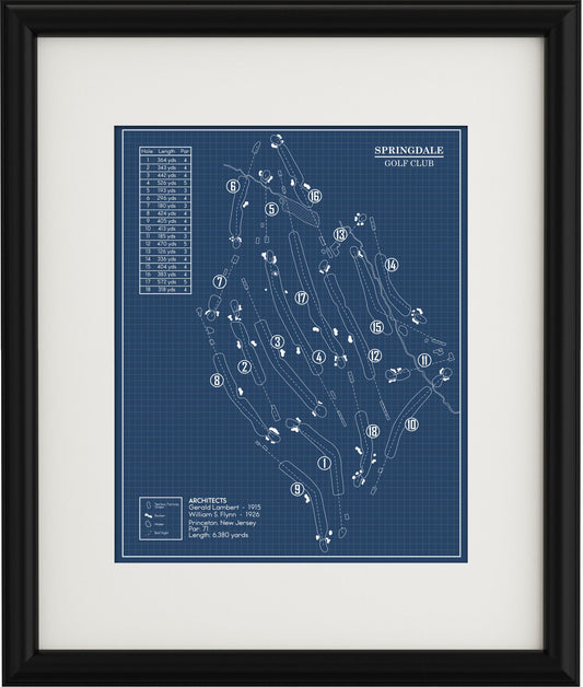 Springdale Golf Club Blueprint (Print)