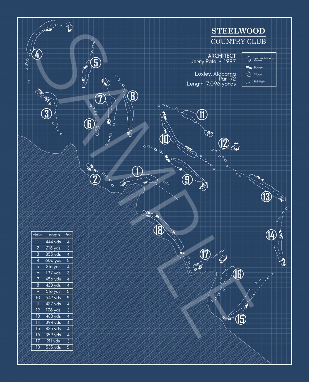 Steelwood Country Club Blueprint (Print)