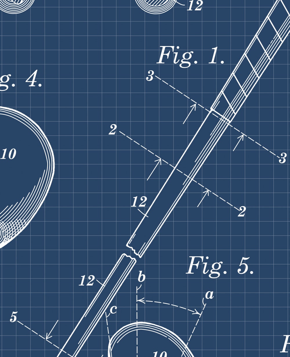 Golf Club Patent Art Blueprint (Print)