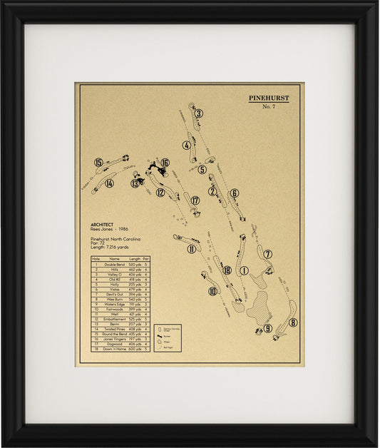 Pinehurst No. 7 Golf Course Outline (Print)