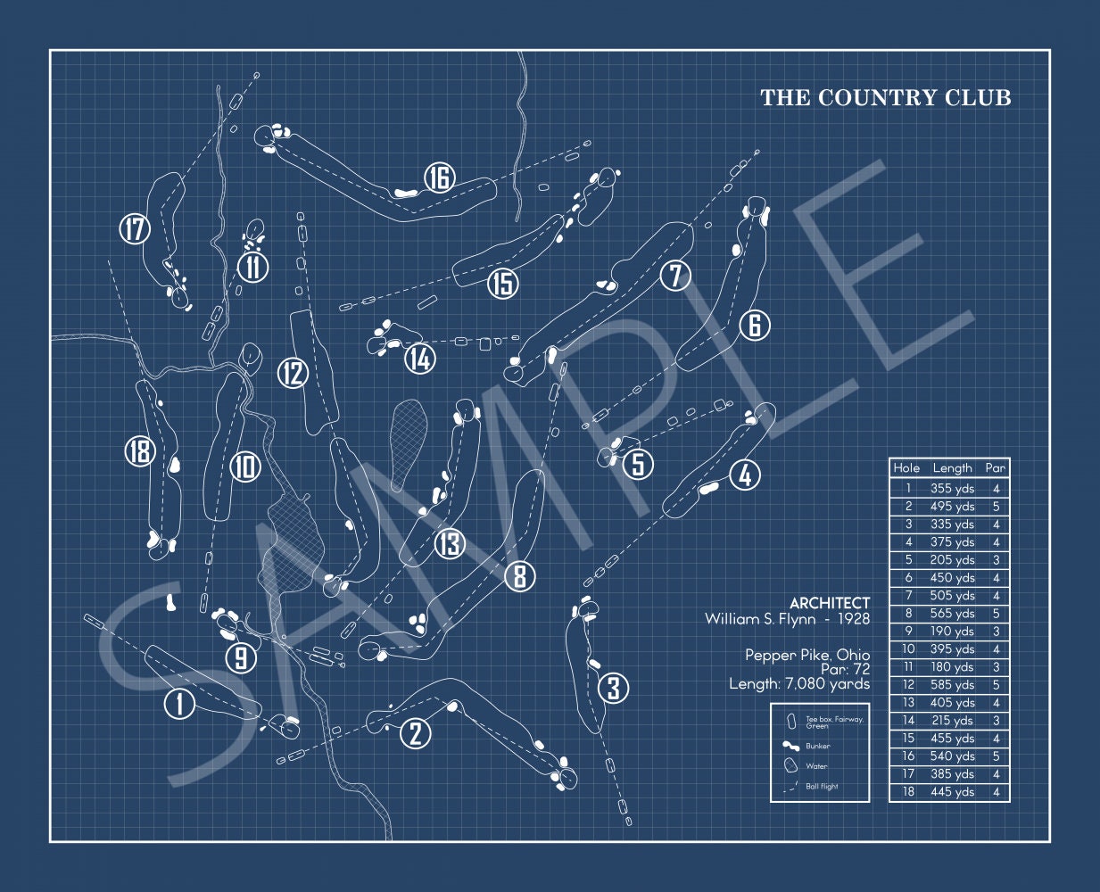 The Country Club (Ohio) Blueprint (Print)
