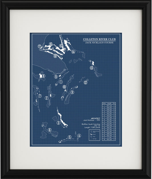 Colleton River Club Nicklaus Course Blueprint (Print)