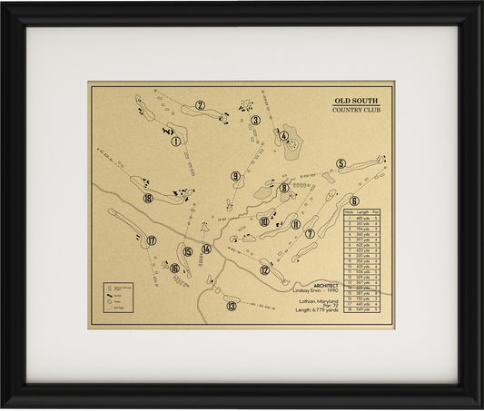 Old South Country Club Outline (Print)