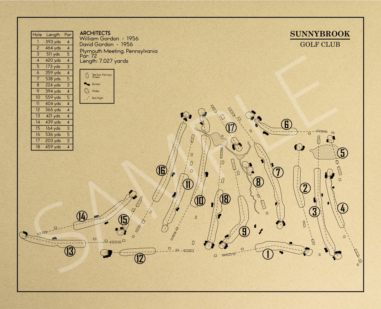 Sunnybrook Golf Club Outline (Print)