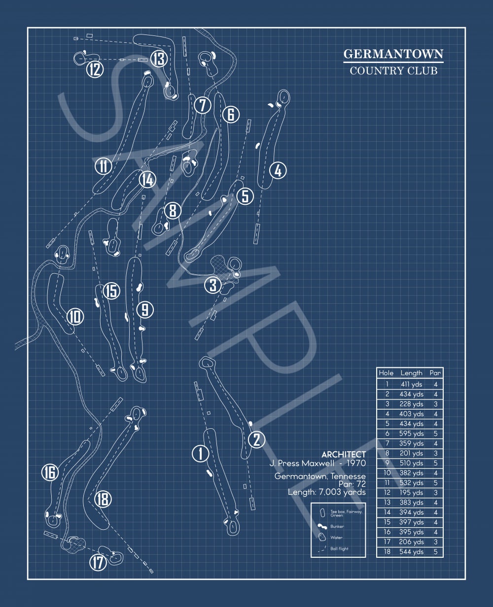 Germantown Country Club Blueprint (Print)