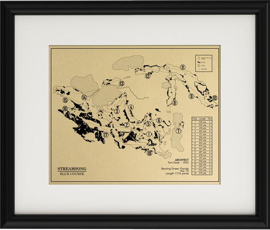 Streamsong Blue Golf Course Outline (Print)
