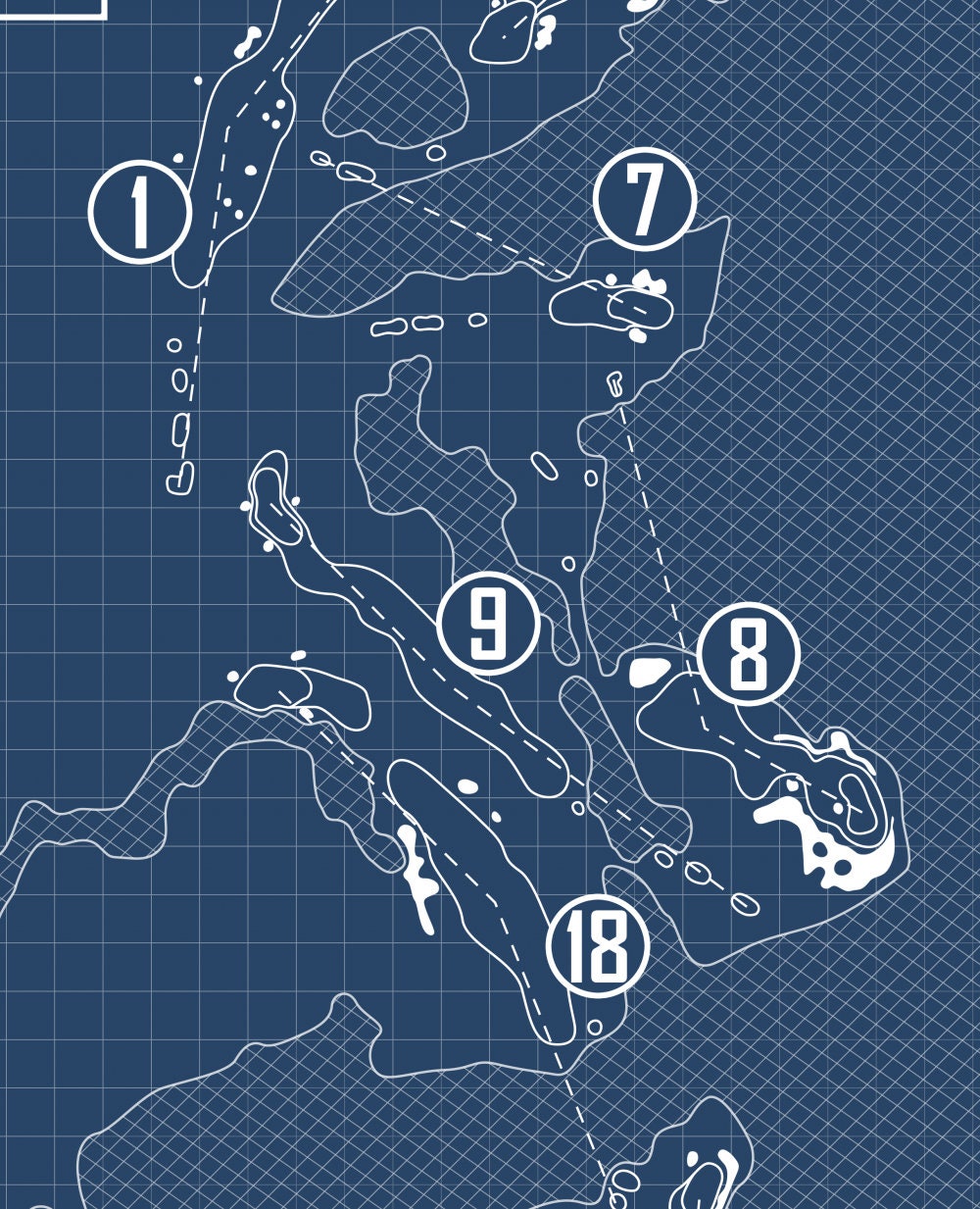 Kiawah Island Club Cassique Course Blueprint (Print)